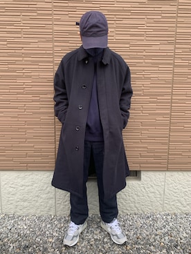 「CITEN（シテン）のアイテム（ステンカラーコート）」を使った、SHUさん（メンズ・168cm）の秋コーディネート