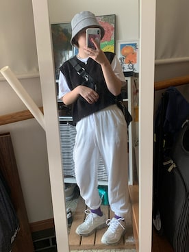 「merongshop（メロンショップ）のアイテム（ショルダーバッグ）」を使った、ちひろさん（レディース・149cm）の夏コーディネート