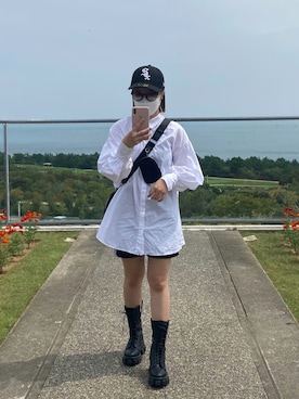 「merongshop（メロンショップ）のアイテム（ショルダーバッグ）」を使った、ちひろさん（レディース・149cm）の秋コーディネート