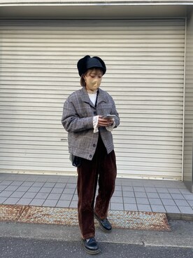 「AS KNOW AS PINKY（アズノゥアズピンキー）のアイテム（帽子）」を使った、ちひろさん（レディース・149cm）の冬コーディネート