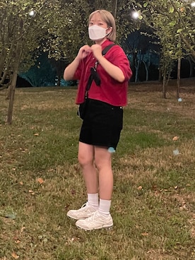 「merongshop（メロンショップ）のアイテム（ショルダーバッグ）」を使った、ちひろさん（レディース・149cm）の夏コーディネート