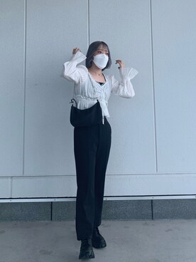 「merongshop（メロンショップ）のアイテム（ショルダーバッグ）」を使った、ちひろさん（レディース・149cm）の秋コーディネート