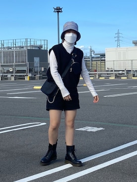 「merongshop（メロンショップ）のアイテム（ショルダーバッグ）」を使った、ちひろさん（レディース・149cm）の秋コーディネート