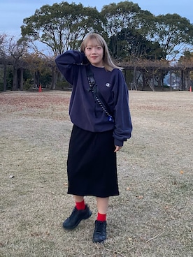 「BROKEN BASE（ブロークンベース）のアイテム」を使った、ちひろさん（レディース・150cm）の冬コーディネート