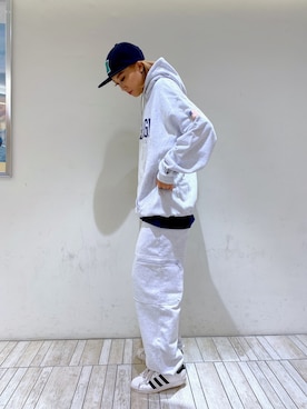「エクストララージ」｜「アイテム（スウェットパンツ）」を使った、MEIさん（レディース・173cm）の秋コーディネート