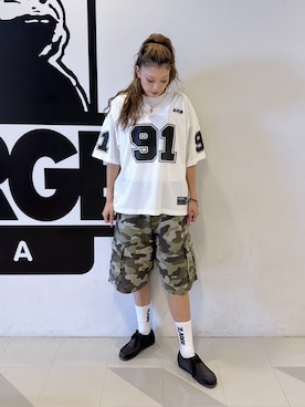「XLARGE（エクストララージ）のアイテム」を使った、MEIさん（レディース・173cm）の春コーディネート