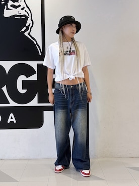 「XLARGE（エクストララージ）のアイテム」を使った、MEIさん（レディース・173cm）の夏コーディネート