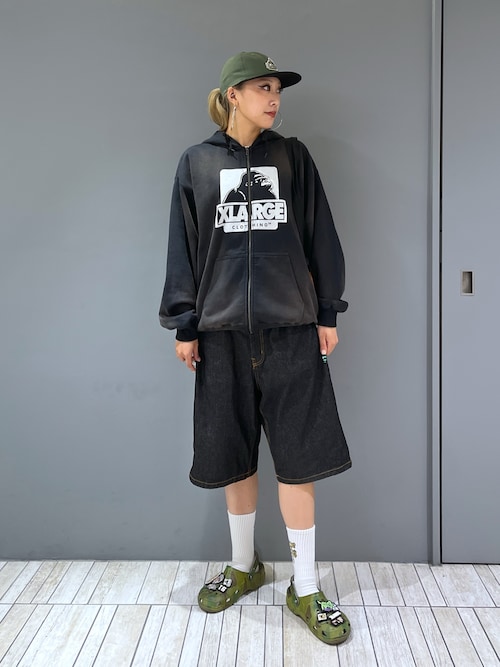 DISCHARGE PRINTED OG ZIP HOODED SWEATSHIRT（パーカー