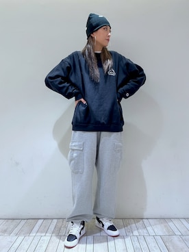 「エクストララージ」｜「アイテム（スウェットパンツ）」を使った、MEIさん（レディース・173cm）の春コーディネート