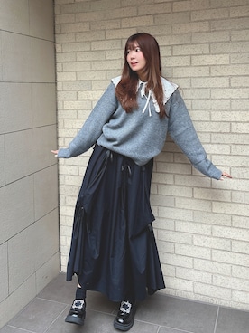 「アイテム（付け襟）」を使った、kumaのあやさん（レディース・160cm）の秋コーディネート