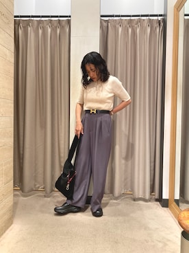 「アイテム（キーホルダー）」を使った、TANAKAさん（レディース・156cm）の秋コーディネート