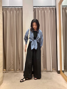 「URBAN RESEARCH（アーバンリサーチ）の『別注』LeSportsac×URBAN RESEARCH　LARGE EMERALD TOTE（トートバッグ、ベージュ系）」を使った、TANAKAさん（レディース・156cm）の夏コーディネート