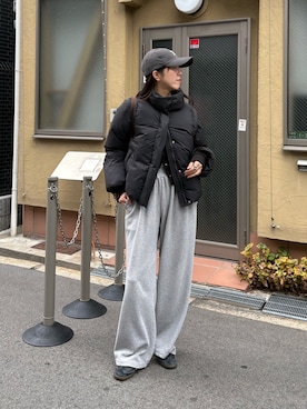 「アイテム（スウェットパンツ）」を使った、shino hayasakiさん（レディース・165cm・30代）の冬コーディネート