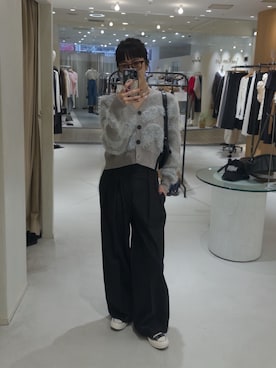 「アイテム（カーディガン/ボレロ）」を使った、shino hayasakiさん（レディース・165cm）の秋コーディネート