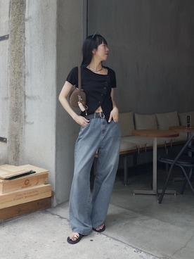 「アイテム（カーディガン/ボレロ）」を使った、shino hayasakiさん（レディース・165cm）の夏コーディネート