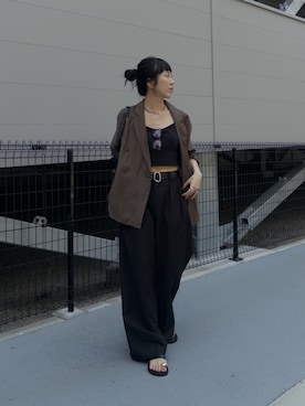 「アイテム（テーラードジャケット）」を使った、shino hayasakiさん（レディース・165cm）の夏コーディネート