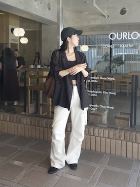 「アイテム（トートバッグ）」を使った、shino hayasakiさん（レディース・165cm・30代）の夏コーディネート