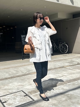 「Maison Margiela（メゾンマルジェラ）のMaison Margiela　 Ballet Shoes Soft Vintage Na（パンプス）」を使った、shino hayasakiさん（レディース・165cm）の春コーディネート