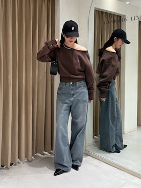 「アイテム（キャップ）」を使った、shino hayasakiさん（レディース・165cm）の秋コーディネート