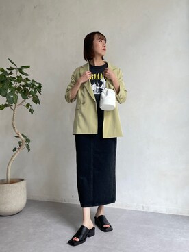 「Lee（リー）のアイテム（スカート）」を使った、shino hayasakiさん（レディース・165cm）の秋コーディネート