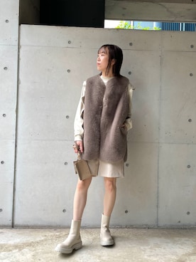 「CAPRICIEUX LE'MAGE（カプリシューレマージュ）のアイテム（その他アウター）」を使った、shino hayasakiさん（レディース・165cm）の秋コーディネート