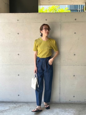 「リブT」｜shino hayasakiさん（レディース・165cm）の夏コーディネート