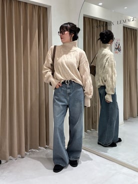 「アイテム（ローファー）」を使った、shino hayasakiさん（レディース・165cm）の秋コーディネート