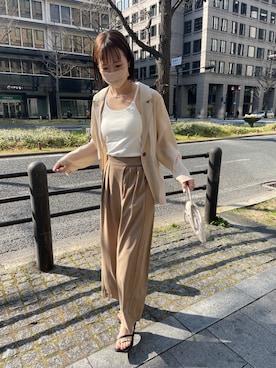 「CAPRICIEUX LE'MAGE（カプリシューレマージュ）のアイテム（キャミソール）」を使った、shino hayasakiさん（レディース・165cm）の春コーディネート