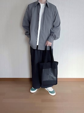 「Adoon plain（アドーンプレーン）のアイテム（シャツ/ブラウス）」を使った、すずしょーさん（メンズ・176cm）の夏コーディネート