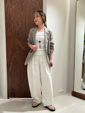 「GALLARDAGALANTE（ガリャルダガランテ）の【2.718】グルカサンダル（サンダル、ベージュ系）」を使った、gg_harukaさん（レディース・160cm）の春コーディネート