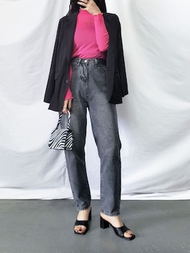 「アイテム（セットアップ）」を使った、me+emselectさん（レディース・154cm）の春コーディネート