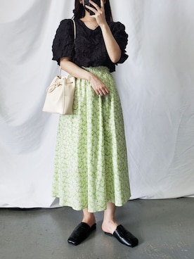 「アイテム（バッグ、ホワイト系）」を使った、me+emselectさん（レディース・154cm）の夏コーディネート