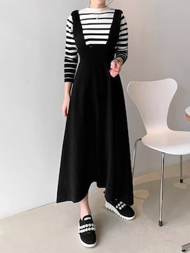 「アイテム（セットアップ）」を使った、me+emselectさん（レディース・160cm）の春コーディネート