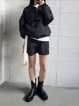 「秋トレンド2021」｜「アイテム（セットアップ）」を使った、me+emselectさん（レディース・166cm）の秋コーディネート