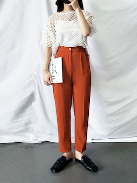 「透かし編みニット」｜me+emselectさん（レディース・154cm）の夏コーディネート