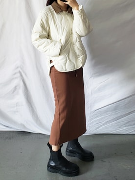 「美シルエット」｜「アイテム（ブルゾン）」を使った、me+emselectさん（レディース・154cm）の冬コーディネート