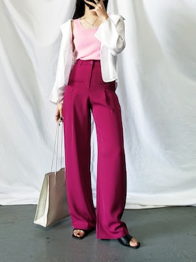 「アイテム（テーラードジャケット）」を使った、me+emselectさん（レディース・154cm）の春コーディネート