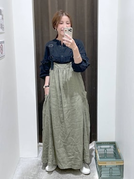 「アイテム（ジャンパースカート）」を使った、M I N Oさん（レディース・165cm）の春コーディネート