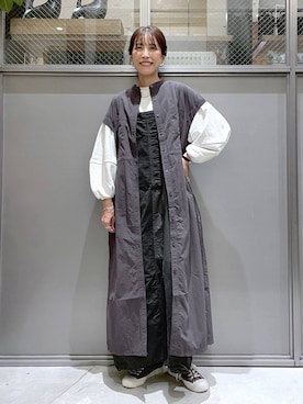 「アイテム（ジャンパースカート）」を使った、M I N Oさん（レディース・165cm）の秋コーディネート