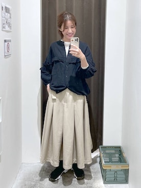 「アイテム（キャミソール、ベージュ系）」を使った、M I N Oさん（レディース・165cm）の春コーディネート