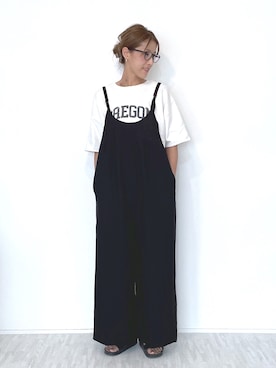 「アイテム（サロペット/オーバーオール）」を使った、M I N Oさん（レディース・165cm）の夏コーディネート