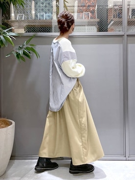 「体型カバー」｜M I N Oさん（レディース・165cm）の冬コーディネート