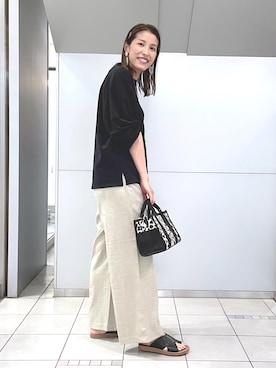 「niko and...（ニコアンド）のアイテム（トートバッグ）」を使った、M I N Oさん（レディース・165cm）の夏コーディネート