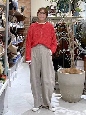 「体型カバー」｜M I N Oさん（レディース・165cm）の冬コーディネート