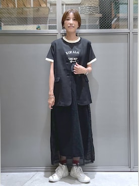 「3coins（3coins）のアイテム（ピアス（両耳用））」を使った、M I N Oさん（レディース・165cm）の夏コーディネート