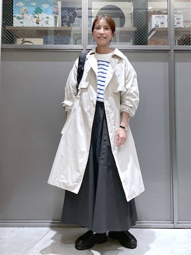 「niko and...（ニコアンド）のアイテム（トレンチコート）」を使った、M I N Oさん（レディース・165cm）の春コーディネート