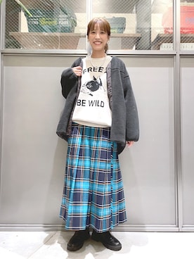 「GU（ジーユー）のアイテム（ネックレス）」を使った、M I N Oさん（レディース・165cm）の秋コーディネート