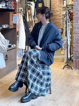 「niko and...（ニコアンド）のアイテム（MA-1）」を使った、M I N Oさん（レディース・165cm）の冬コーディネート