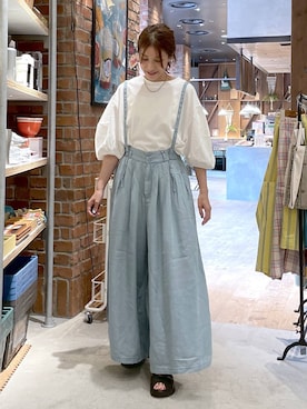 「アイテム（サロペット/オーバーオール）」を使った、M I N Oさん（レディース・165cm）の春コーディネート