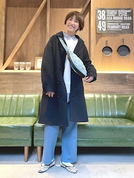 「niko and...（ニコアンド）のアイテム（チェスターコート）」を使った、M I N Oさん（レディース・165cm）の冬コーディネート